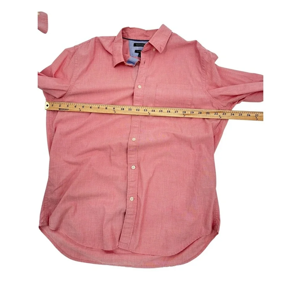 Banana Republic Cotton Camden Fit Button Down Shirt Men's Large Pink Travel